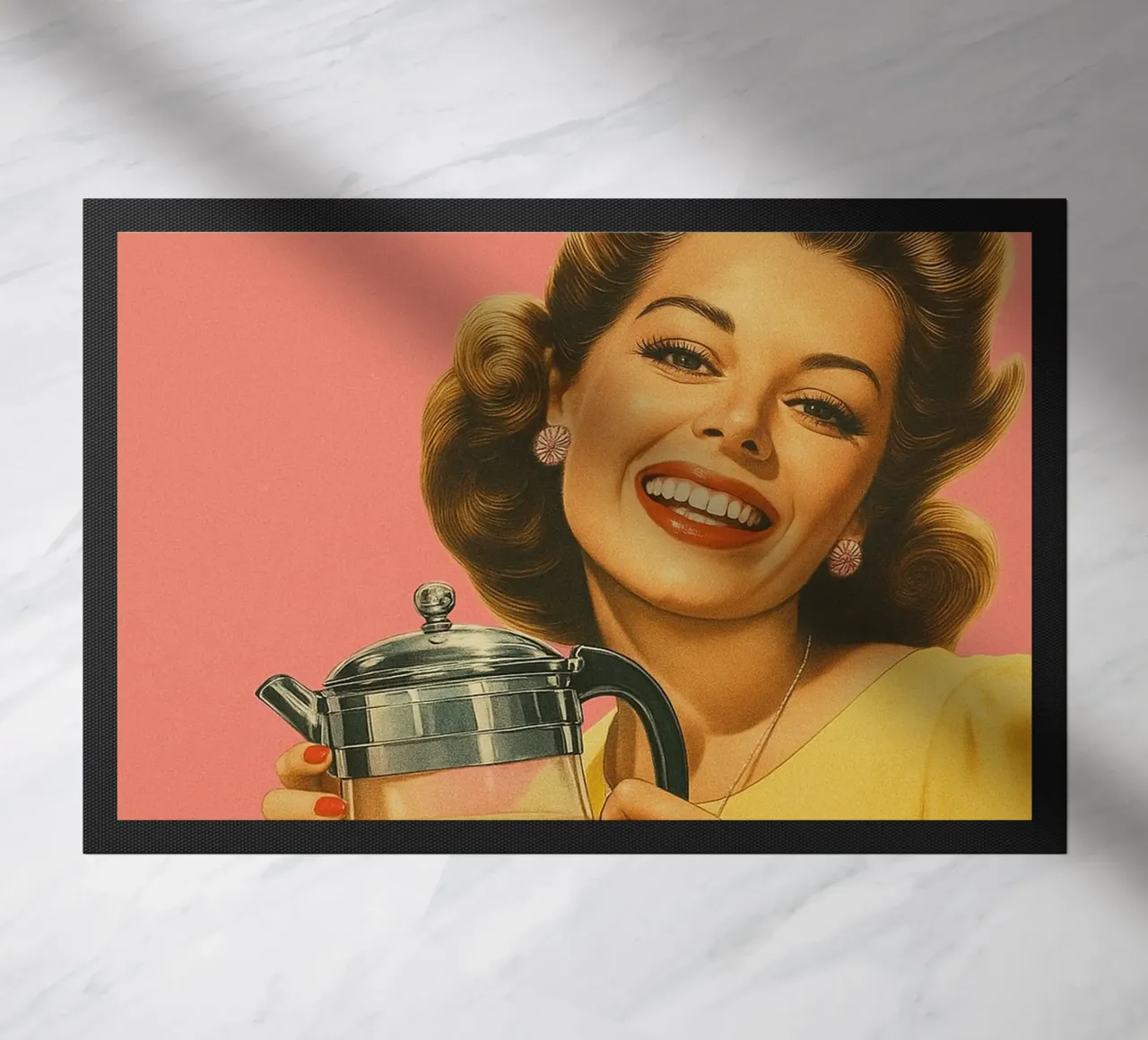 Funny Retro Coffee Sarcastic Kitchen doormat by oneroad