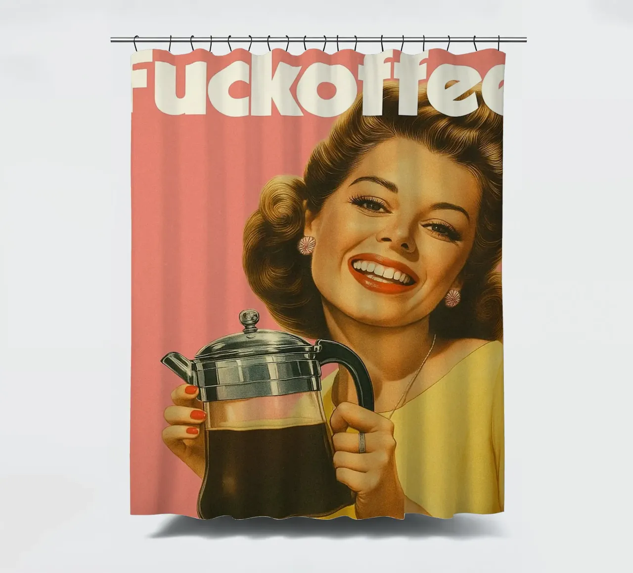 Funny Retro Coffee Sarcastic Kitchen shower curtain by oneroad