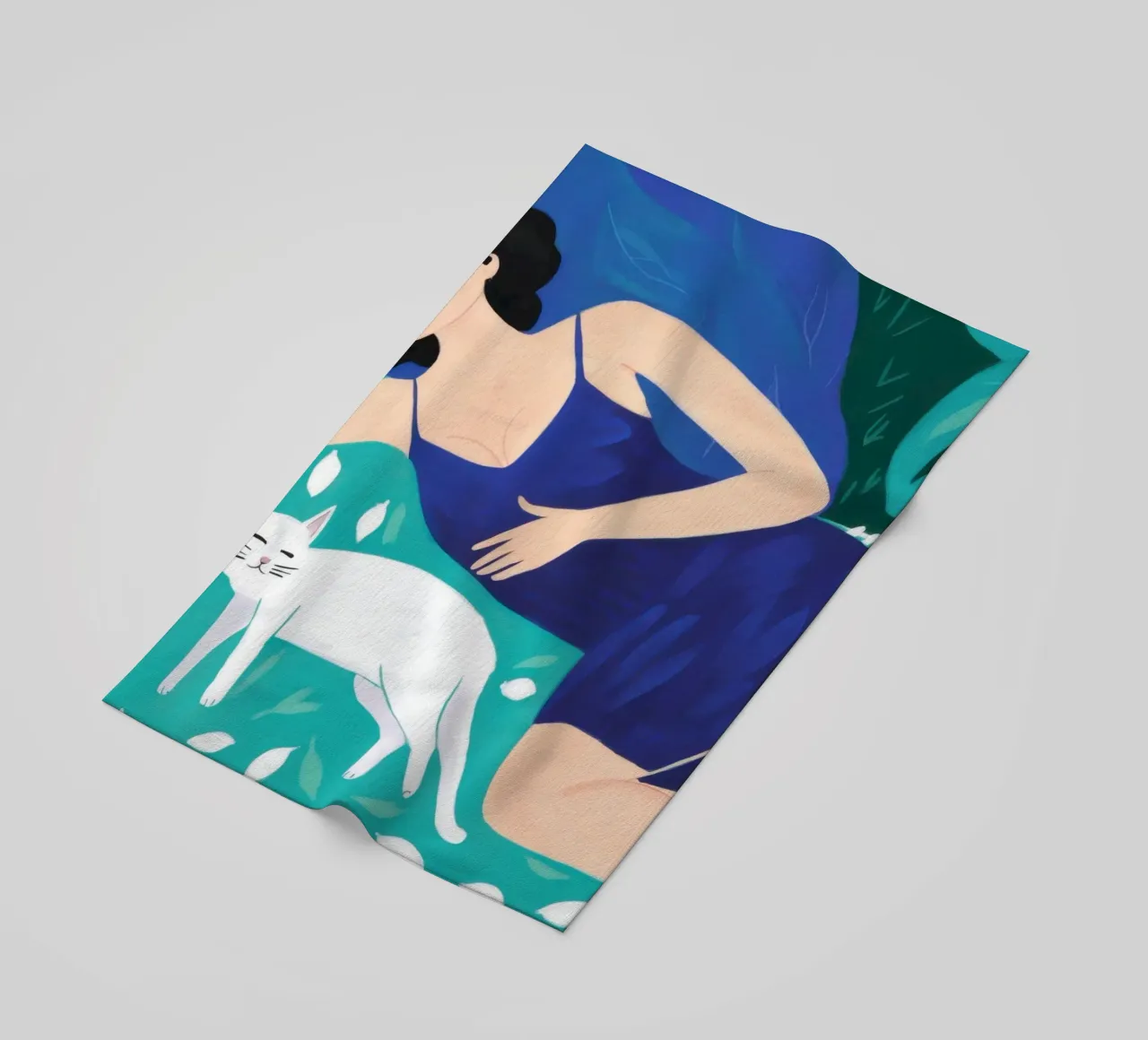 Feline Bed Repose beach towel by Marigold Tiga