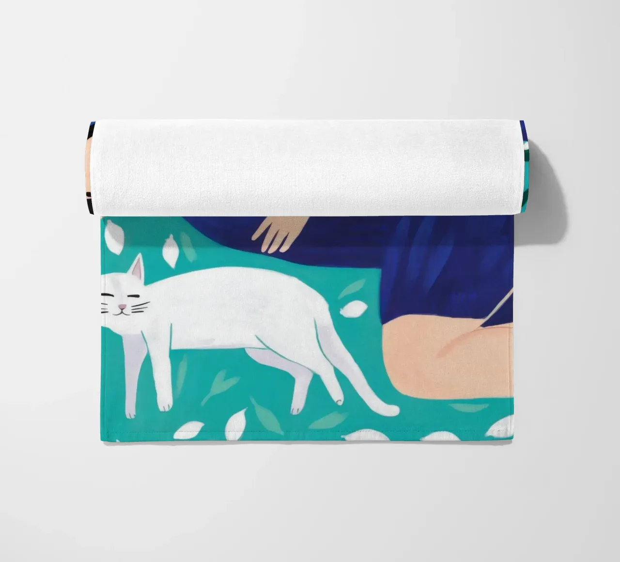 Feline Bed Repose beach towel by Marigold Tiga