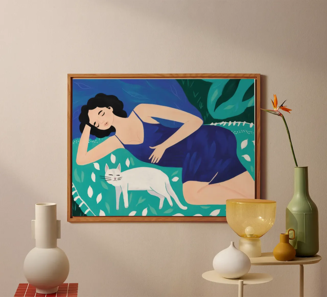 Feline Bed Repose alu-dibond by Marigold Tiga