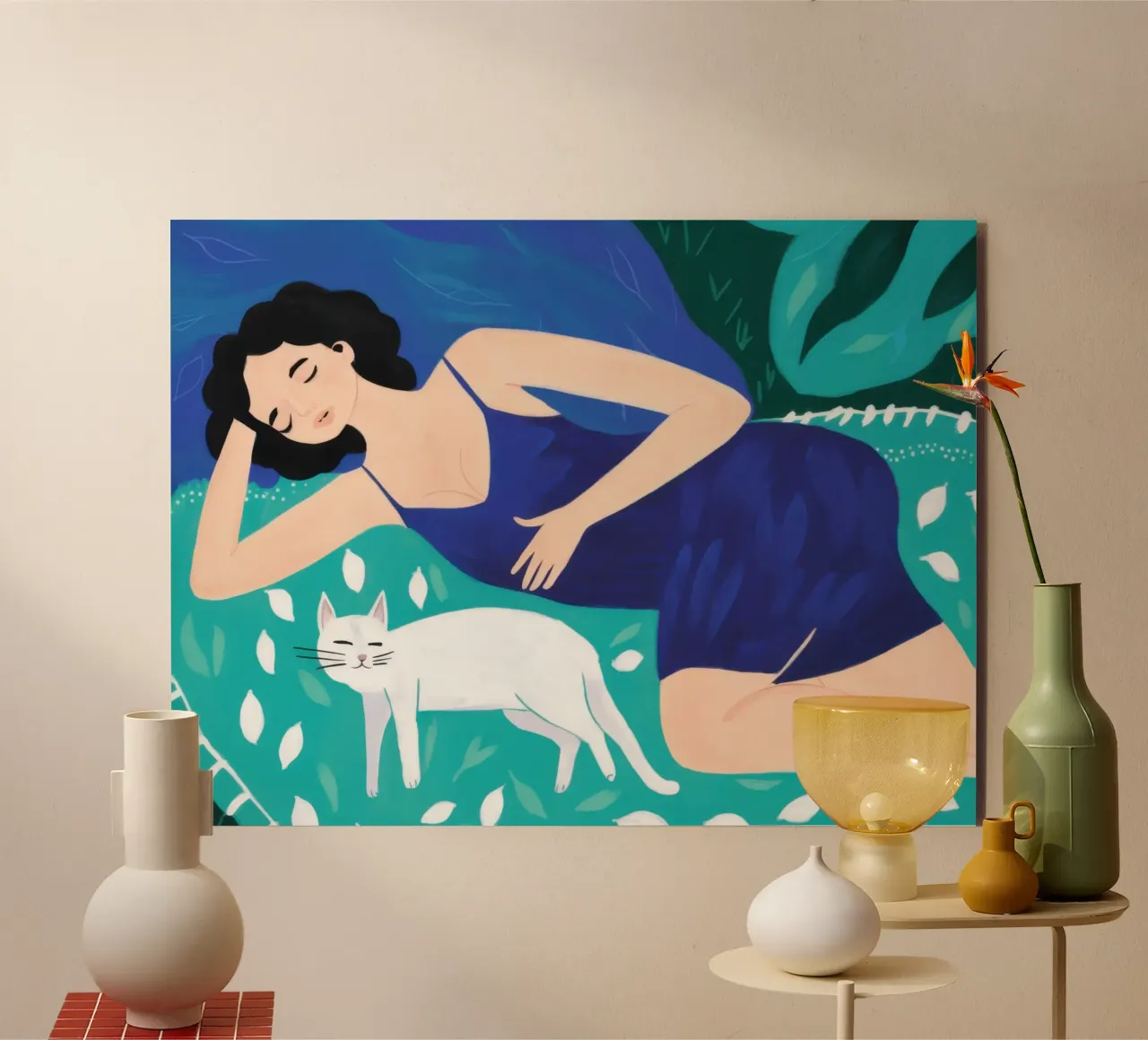 Feline Bed Repose alu-dibond by Marigold Tiga