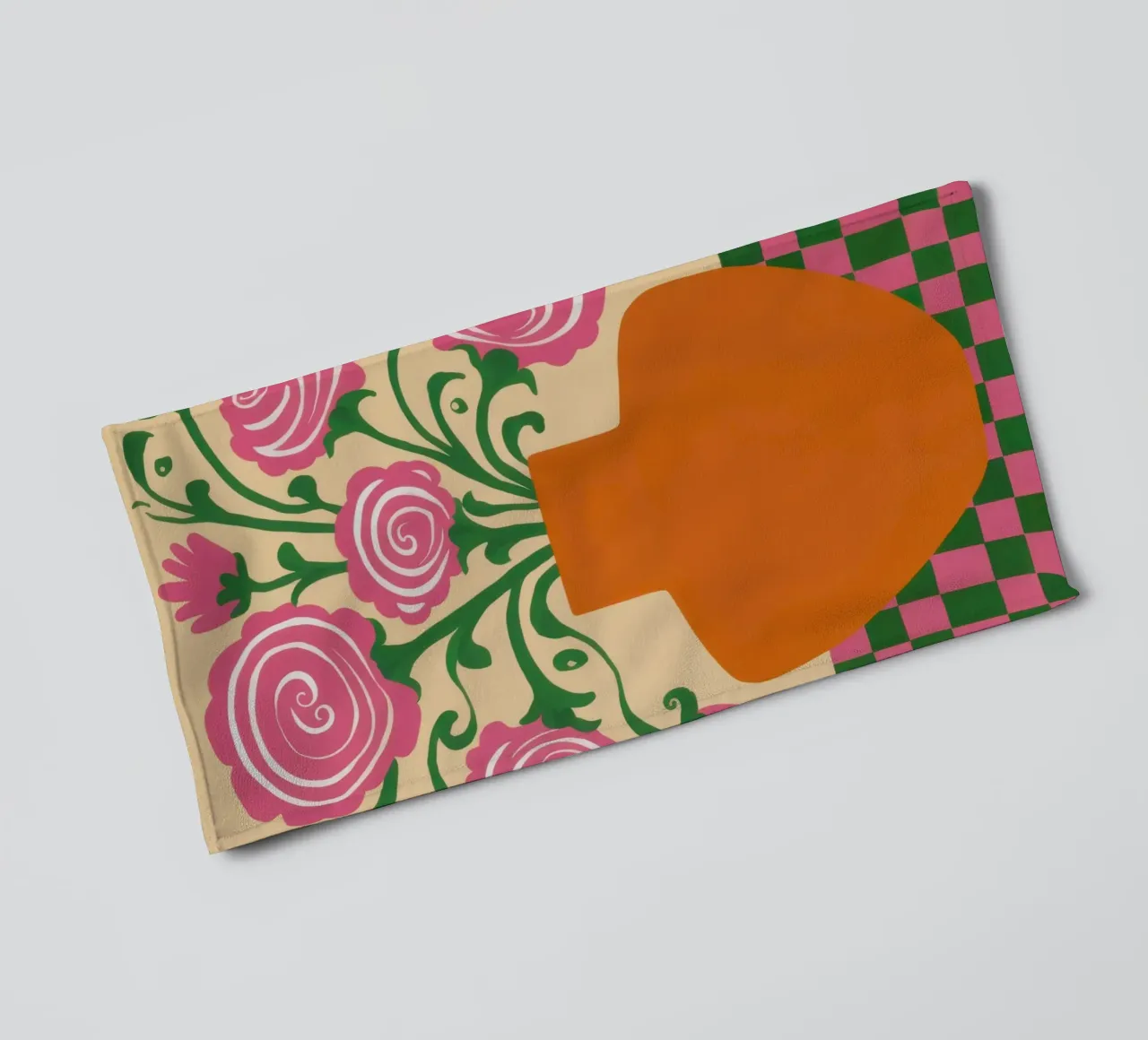 Vaso a scacchi rosa asciugamano da bagno da Sentinel Glow