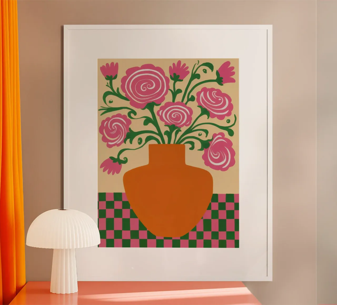 Vaso a scacchi rosa poster da Sentinel Glow