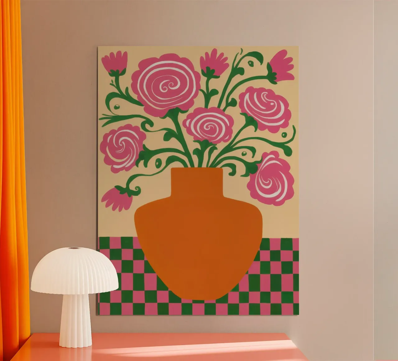 Vaso a scacchi rosa poster da Sentinel Glow