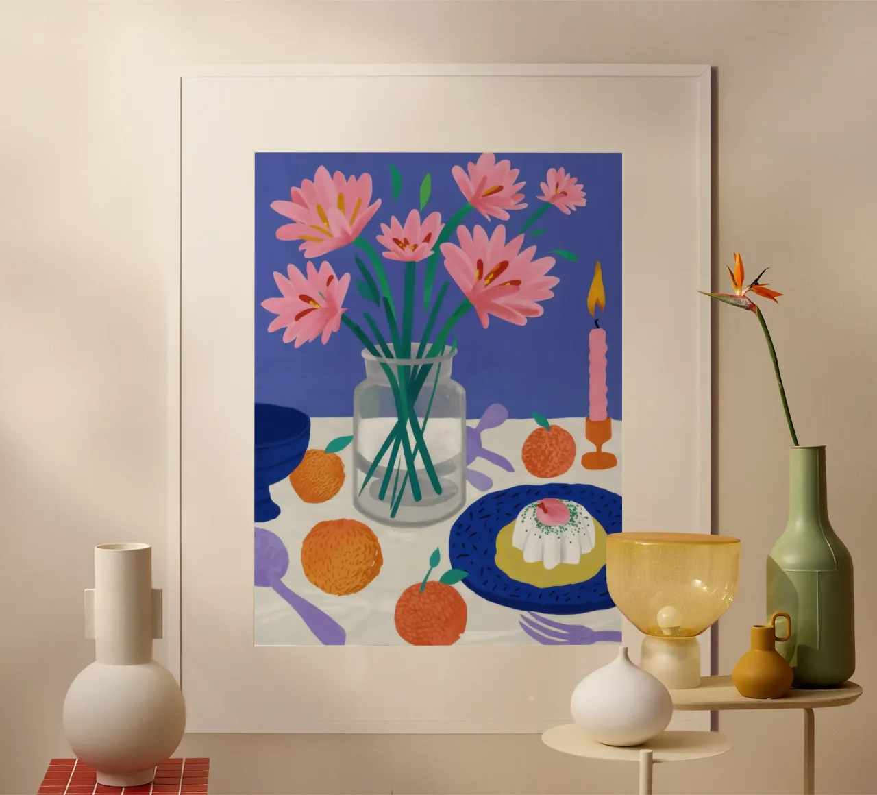 Fiori arancioni e rosa poster da Pale Aura