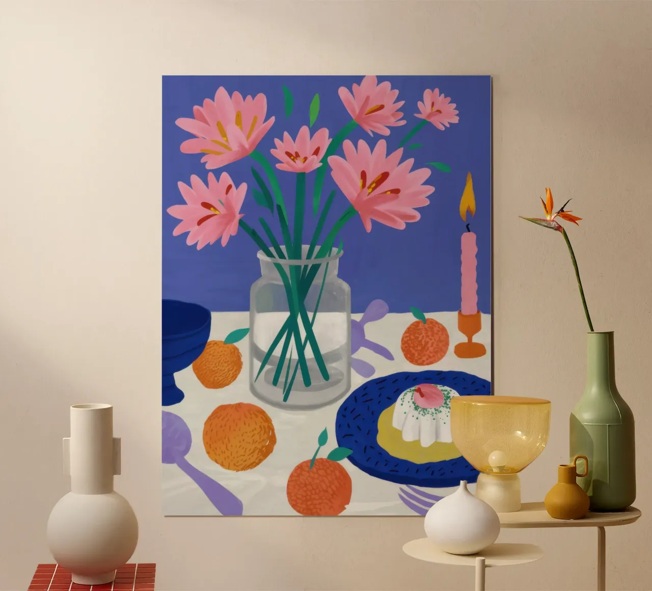 Fiori arancioni e rosa poster da Pale Aura