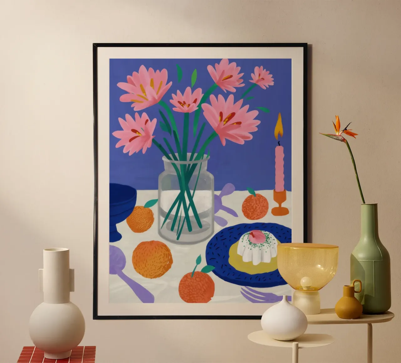 Fiori arancioni e rosa poster da Pale Aura