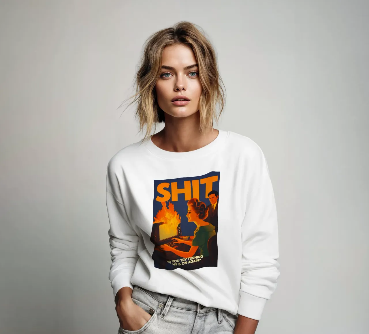 Grappige Retro Computer IT Tech Support sweatshirt van oneroad