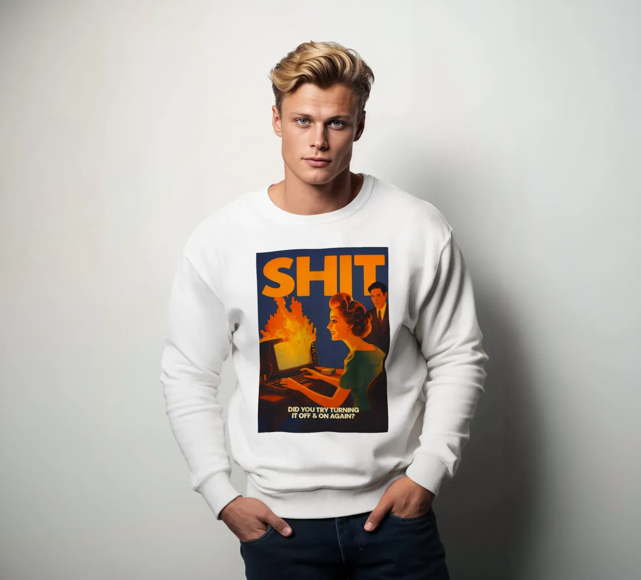 Grappige Retro Computer IT Tech Support sweatshirt van oneroad