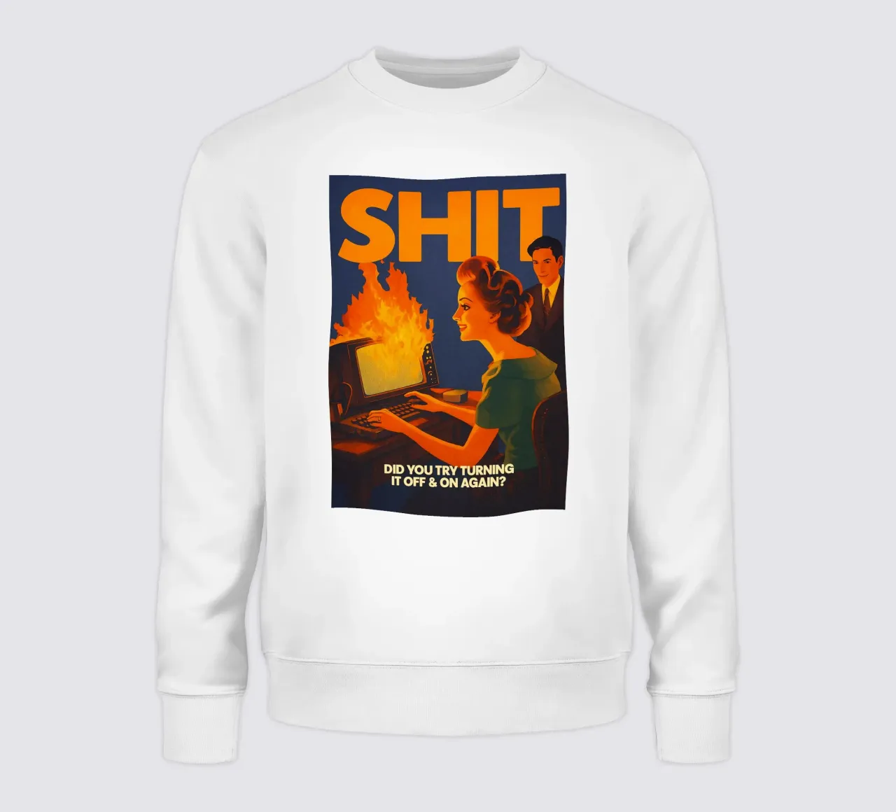 Grappige Retro Computer IT Tech Support sweatshirt van oneroad