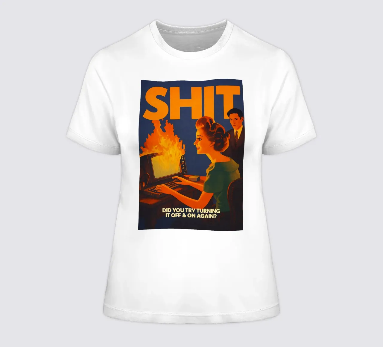 Divertente Retro Computer IT Tech Support t-shirt da donna da oneroad