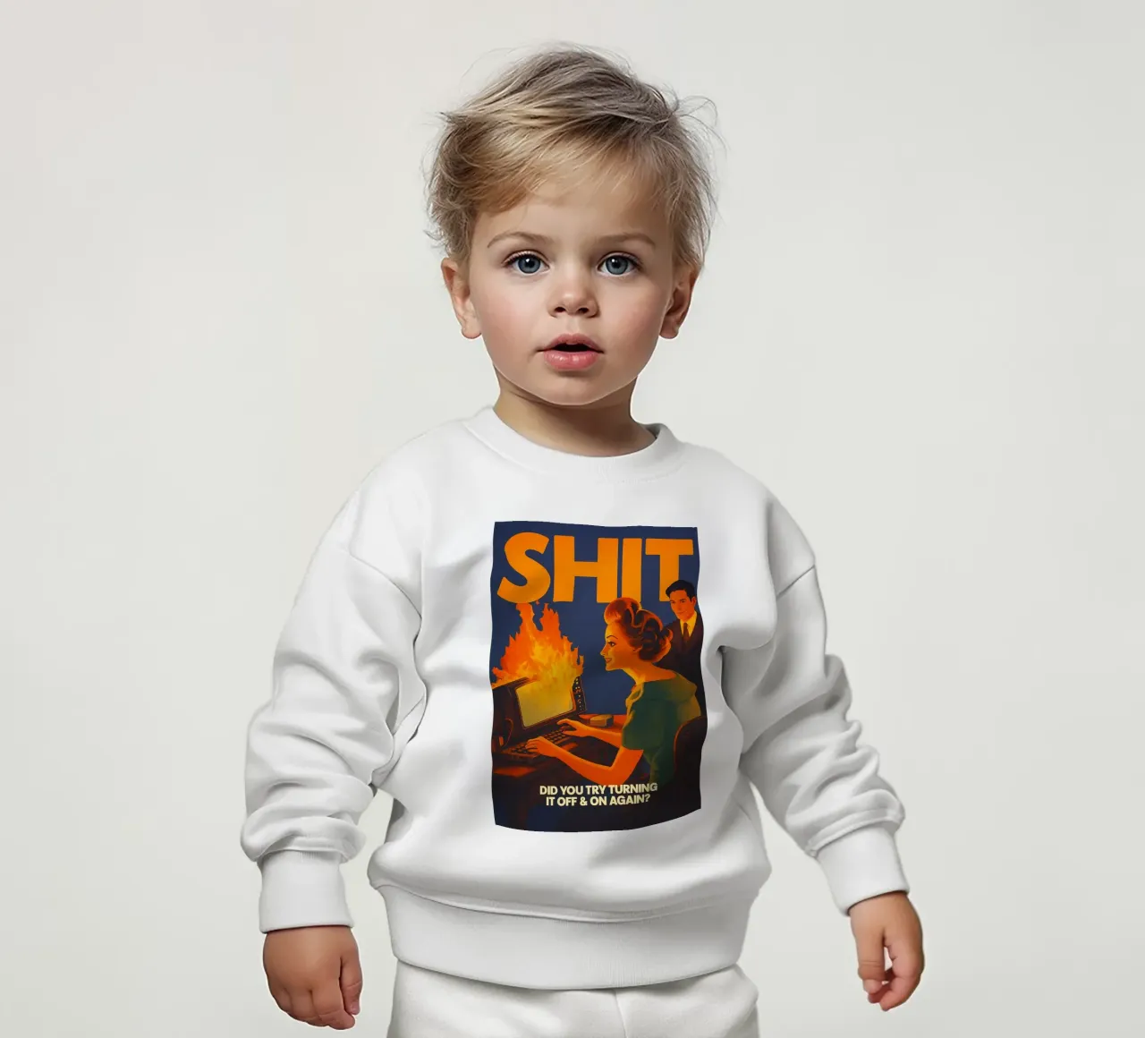 Divertente Retro Computer IT Tech Support felpa neonato da oneroad