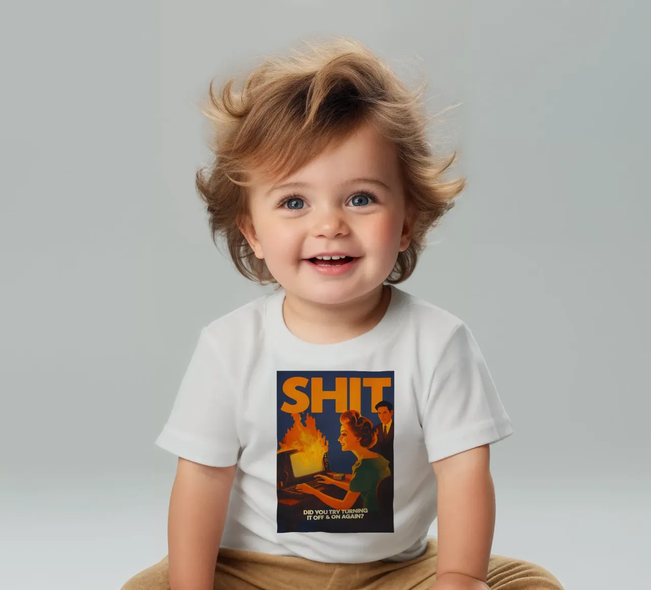 Divertente Retro Computer IT Tech Support maglietta neonato da oneroad