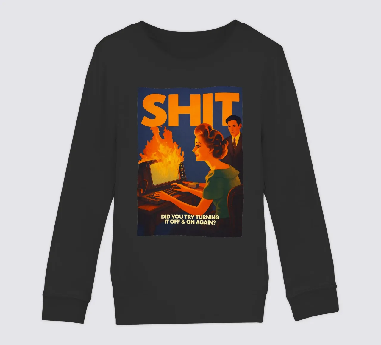 Divertente Retro Computer IT Tech Support felpa bambino da oneroad