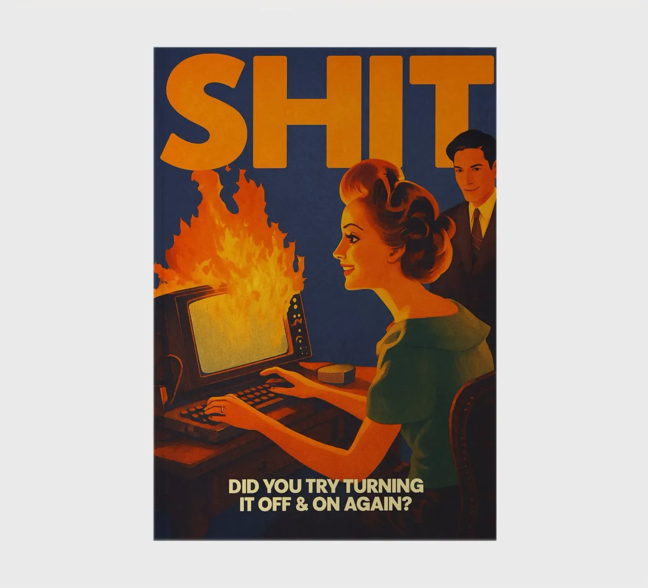 Funny Retro Computer IT Tech Support notebook by oneroad