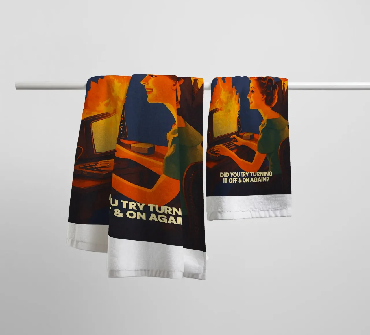 Funny Retro Computer IT Tech Support towel by oneroad