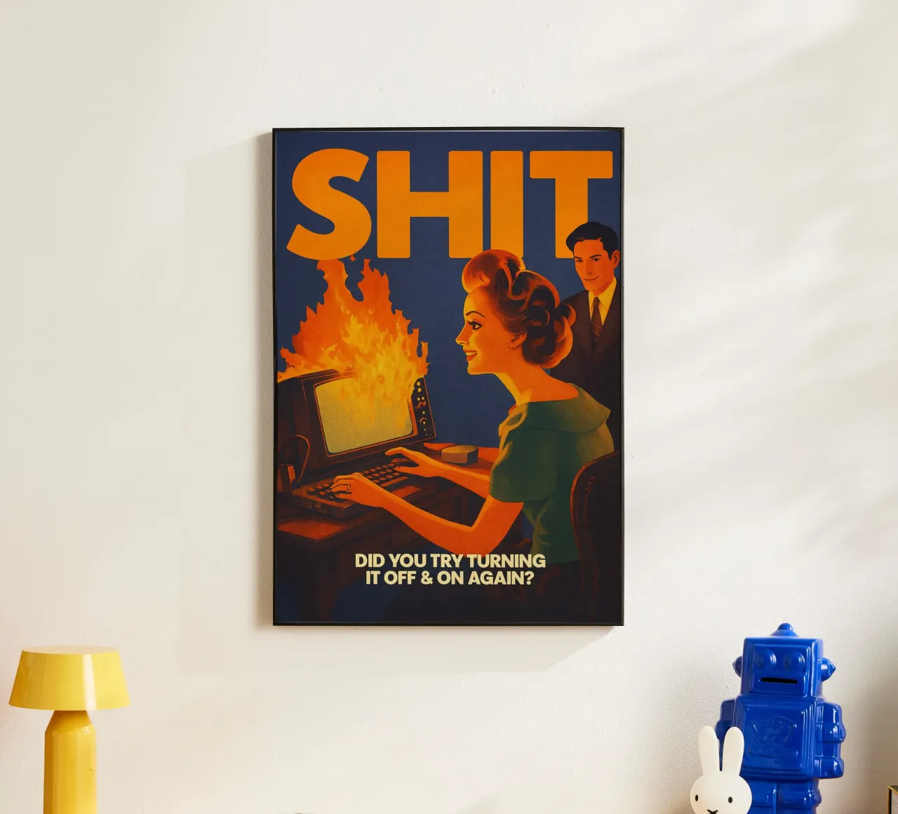 Divertente Retro Computer IT Tech Support alluminio dibond da oneroad