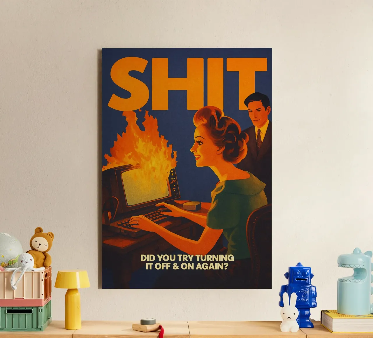 Divertente Retro Computer IT Tech Support alluminio dibond da oneroad