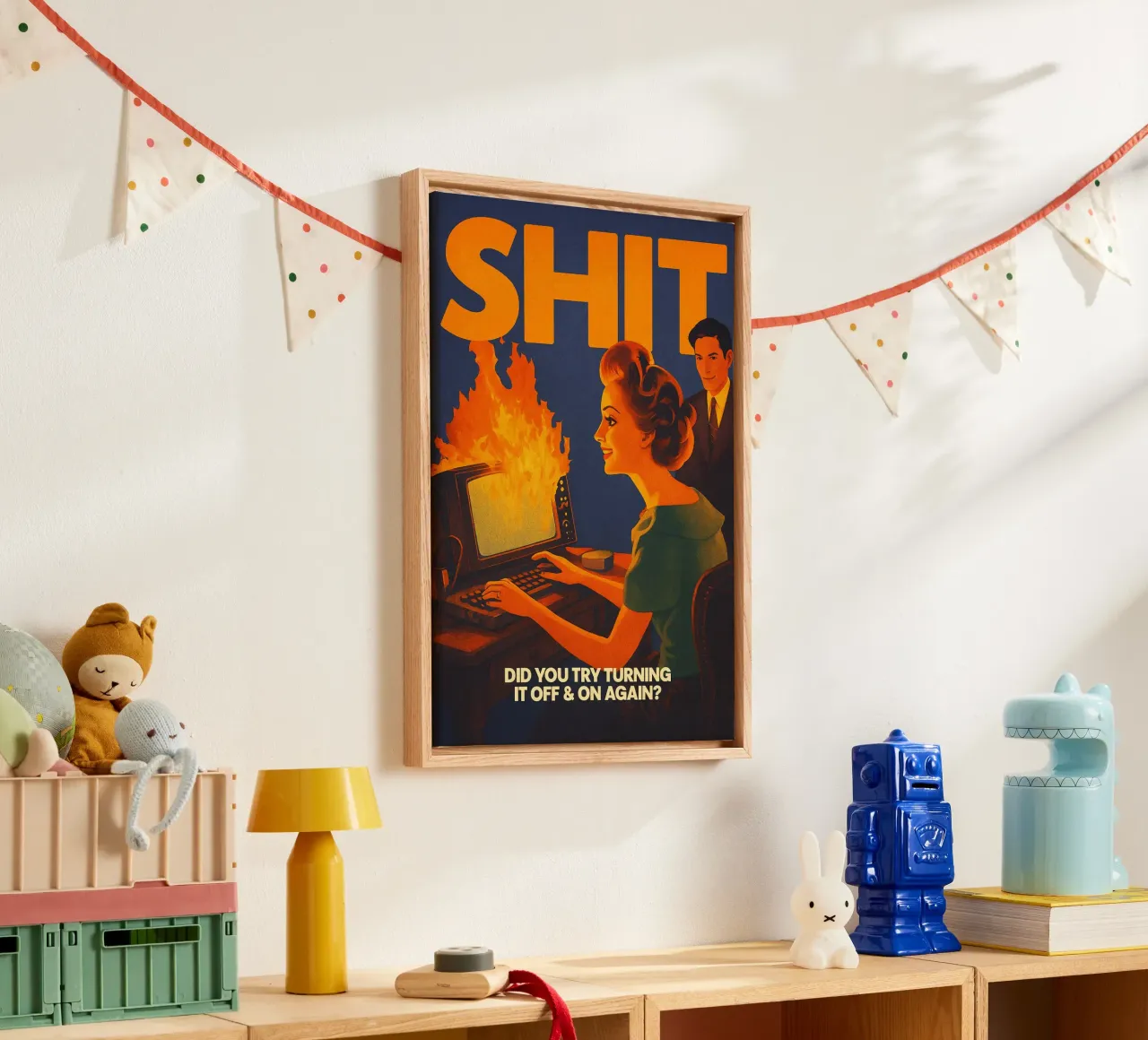 Funny Retro Computer IT Tech Support canvas by oneroad