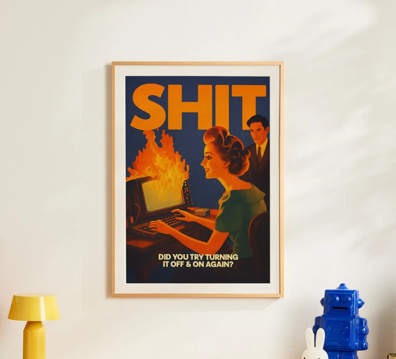 Divertente Retro Computer IT Tech Support poster da oneroad