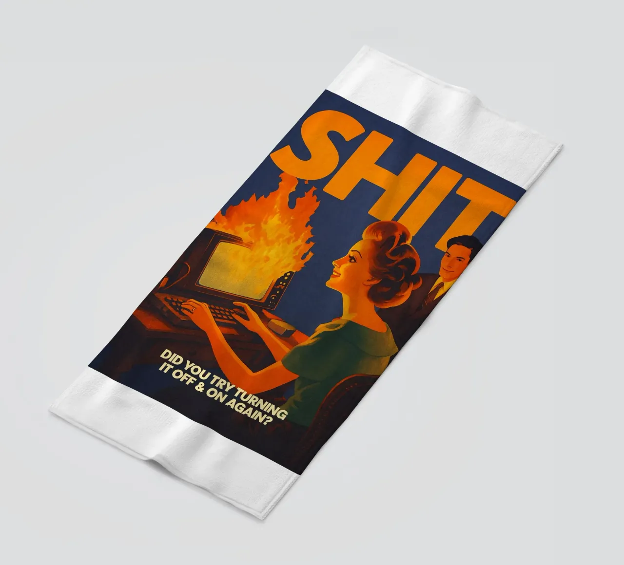 Divertente Retro Computer IT Tech Support telo mare da oneroad