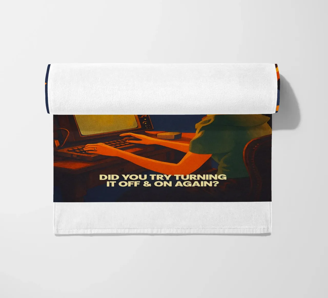 Divertente Retro Computer IT Tech Support telo mare da oneroad