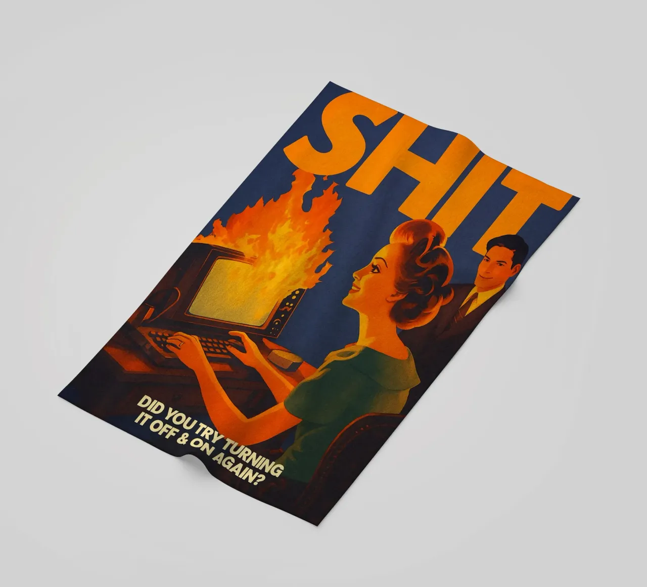 Divertente Retro Computer IT Tech Support telo mare da oneroad