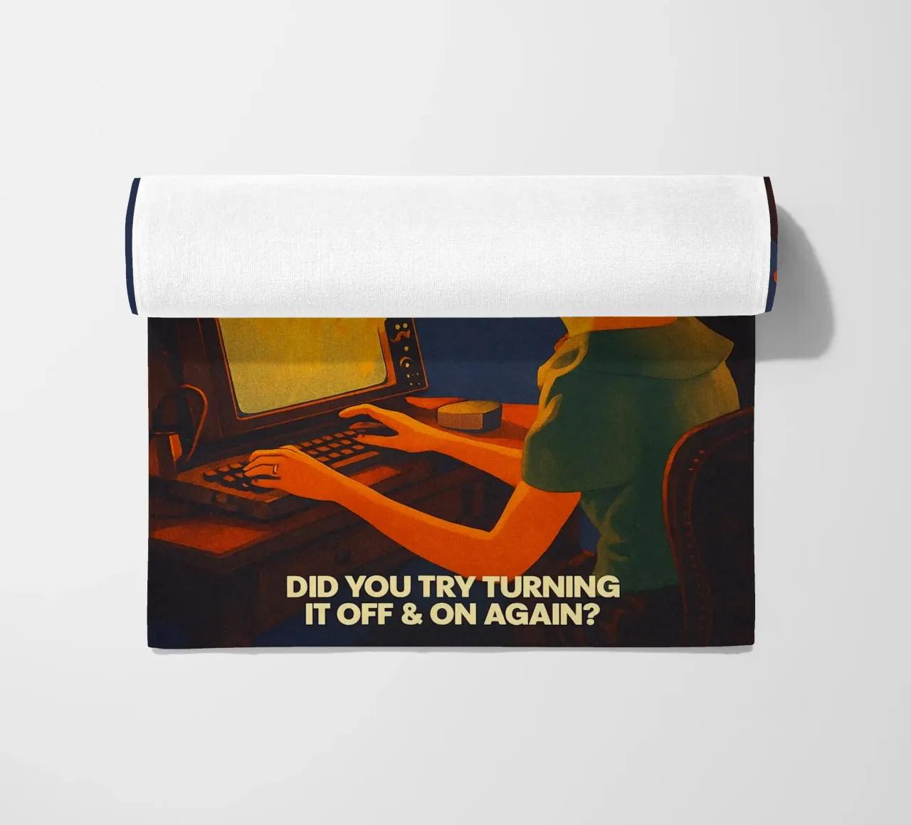 Divertente Retro Computer IT Tech Support telo mare da oneroad