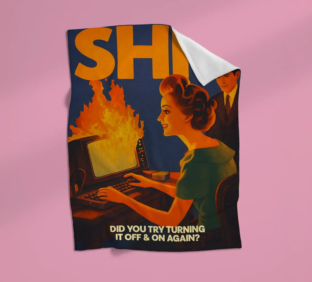 Divertente Retro Computer IT Tech Support coperta in pile da oneroad