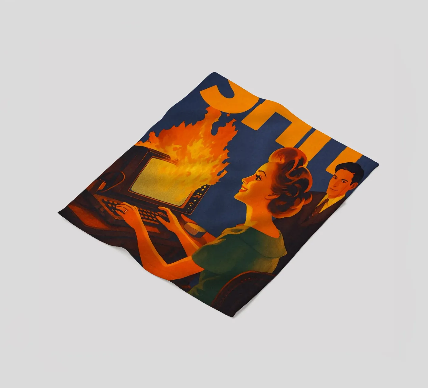 Funny Retro Computer IT Tech Support fleece blanket by oneroad