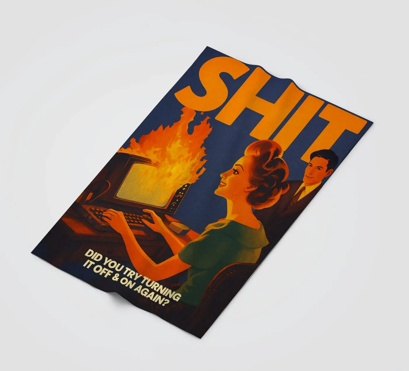 Funny Retro Computer IT Tech Support fleece blanket by oneroad