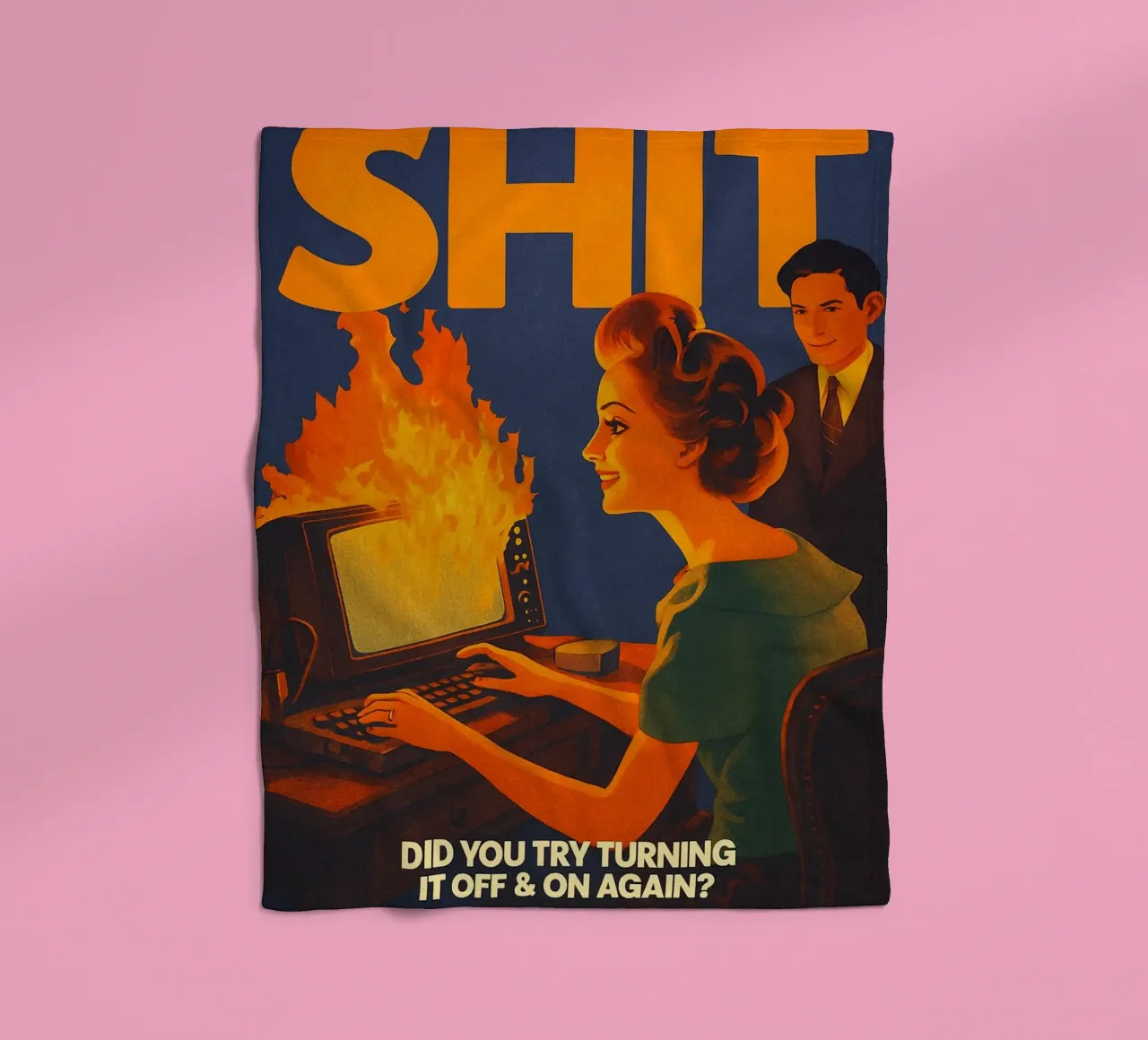 Divertente Retro Computer IT Tech Support coperta in pile da oneroad