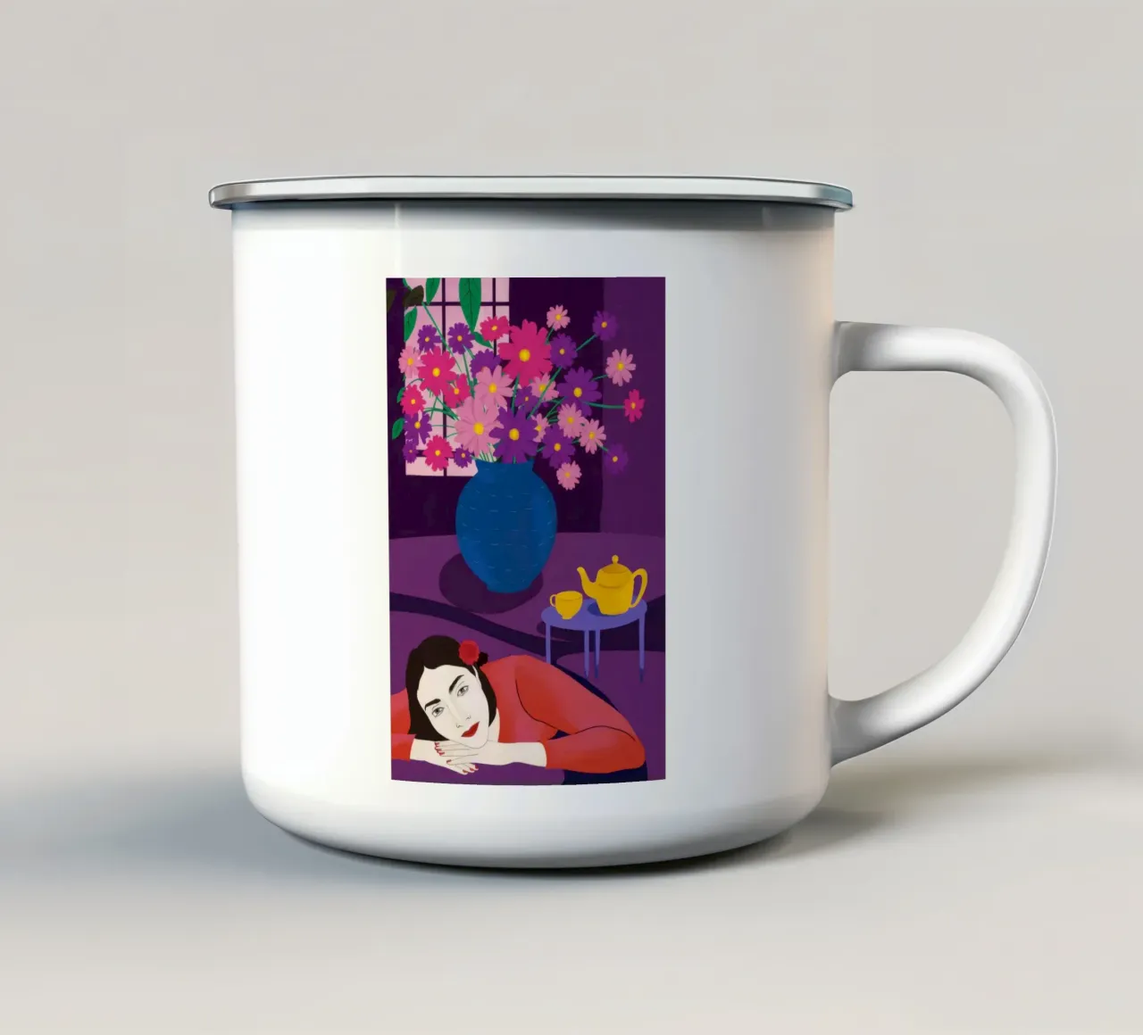 Vaso viola Stillness tazza in smalto da Marigold Tiga
