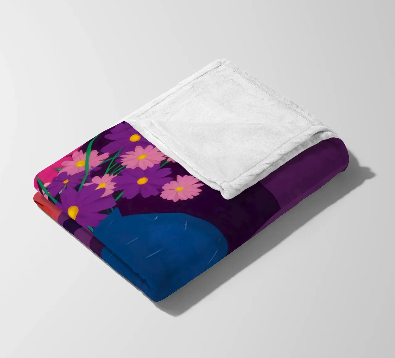 Purple Vase Stillness fleece blanket by Marigold Tiga