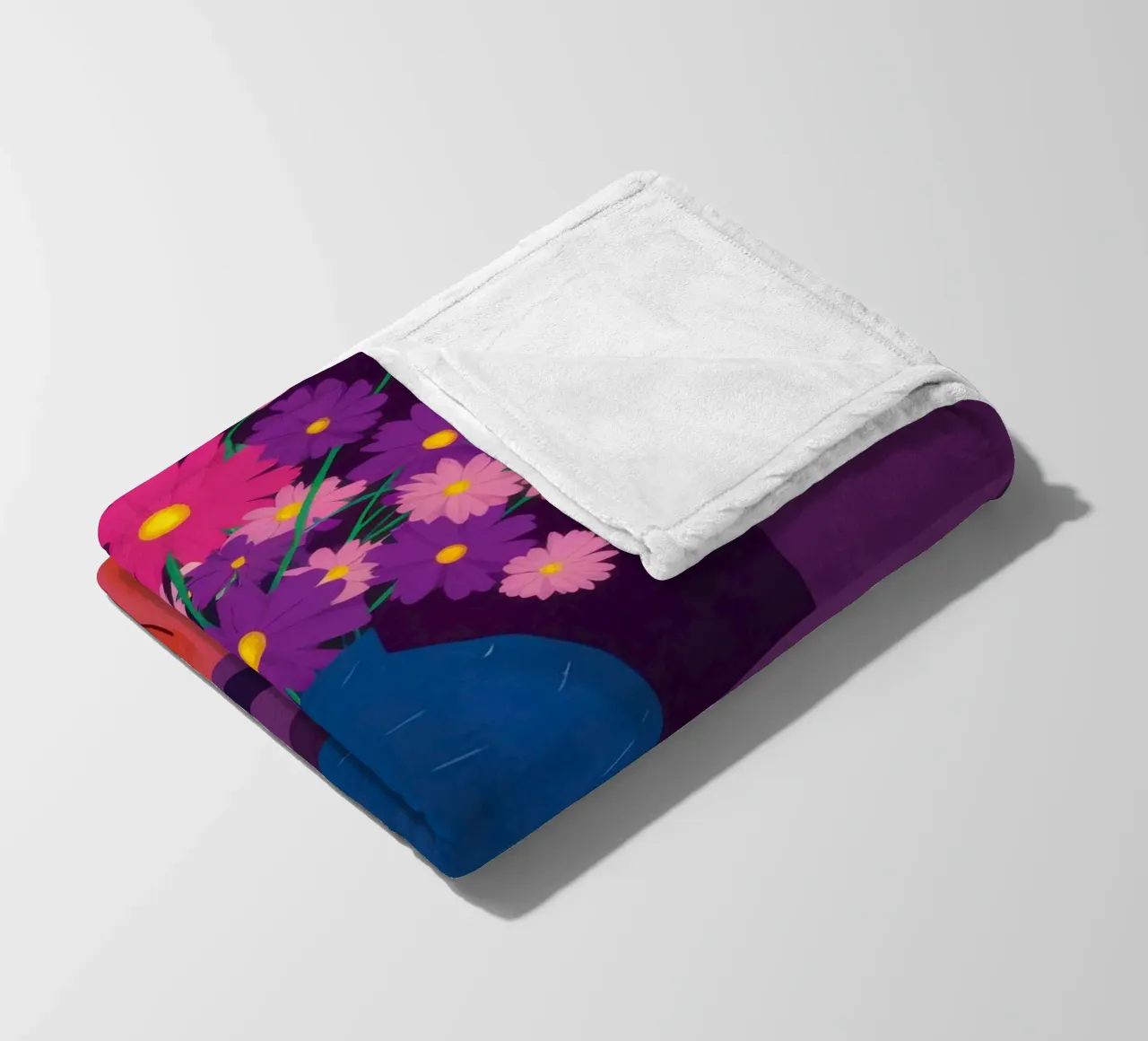 Purple Vase Stillness fleece blanket by Marigold Tiga