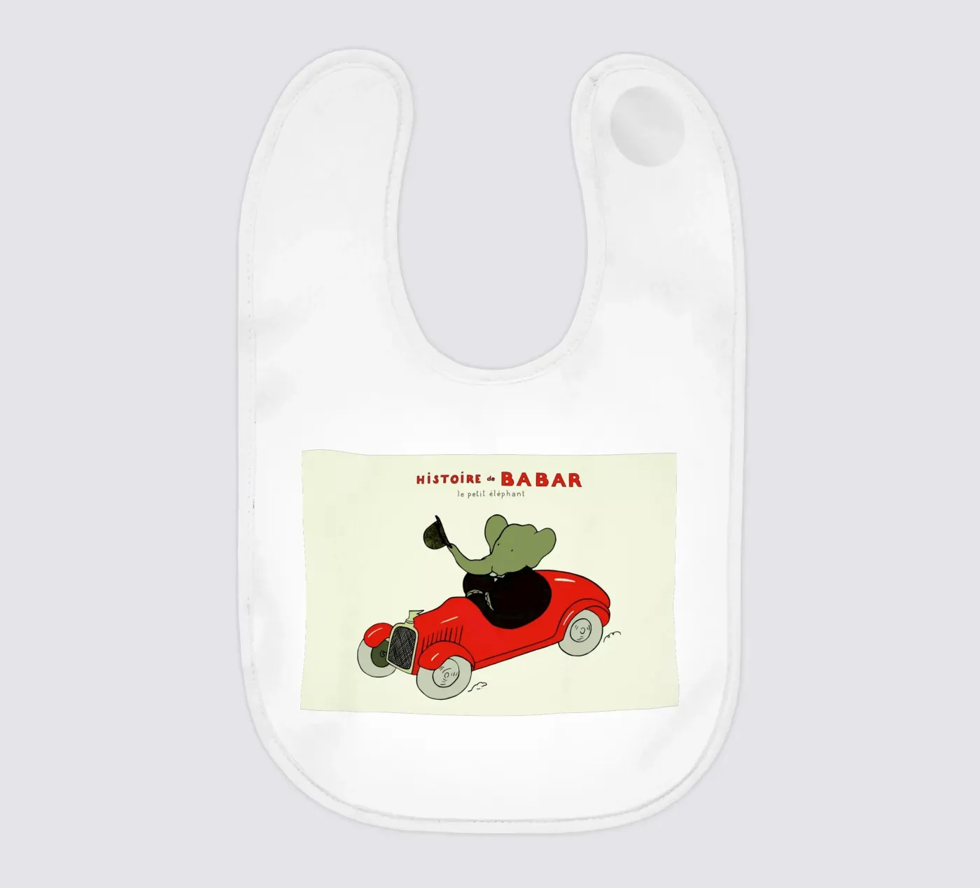 Babar's Car bavaglino da Little Flourishes