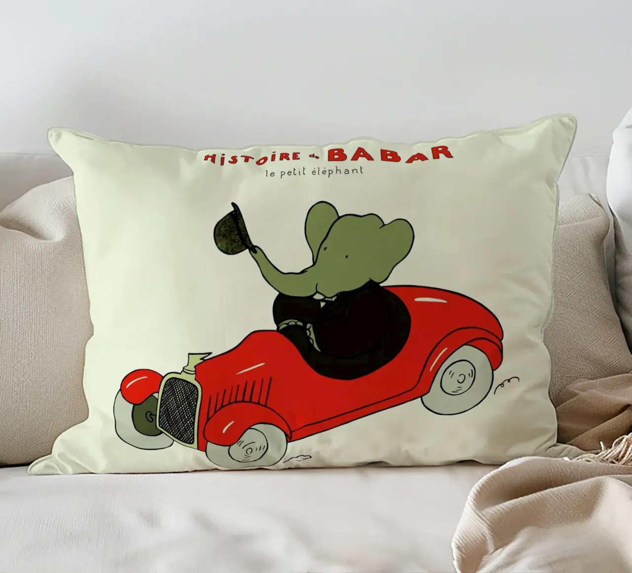 Babar's Car cuscino da Little Flourishes