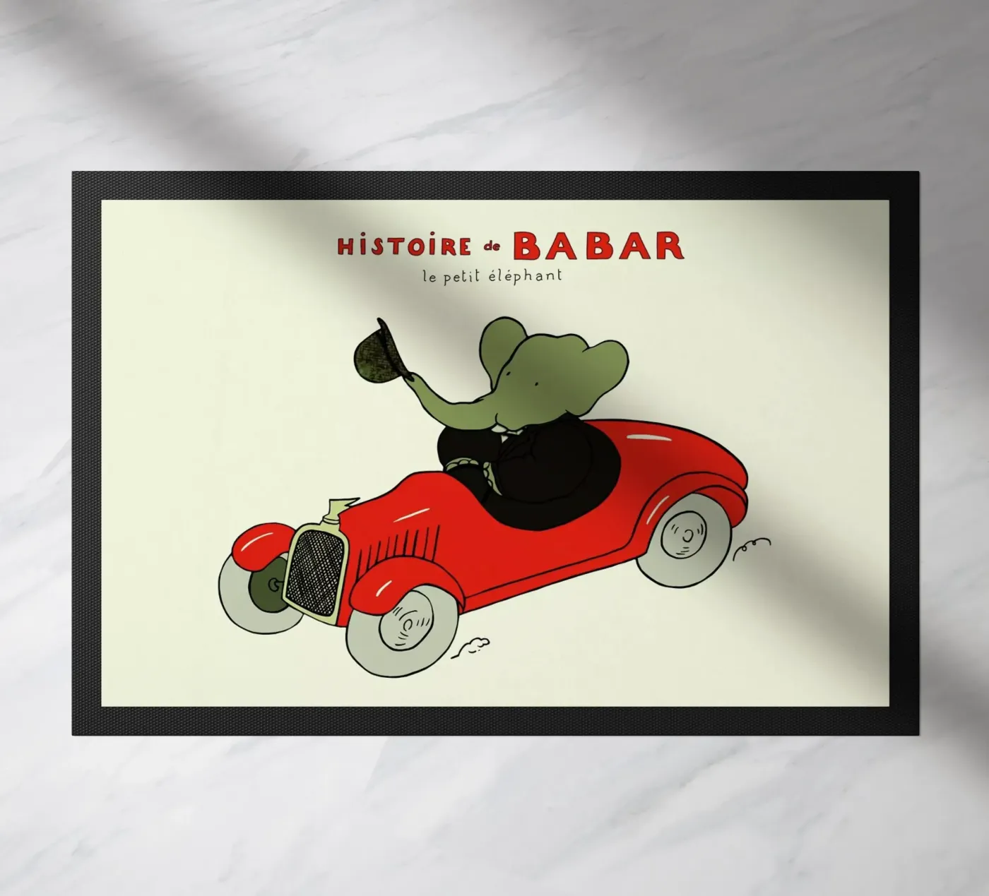 Babar's Car doormat by Little Flourishes