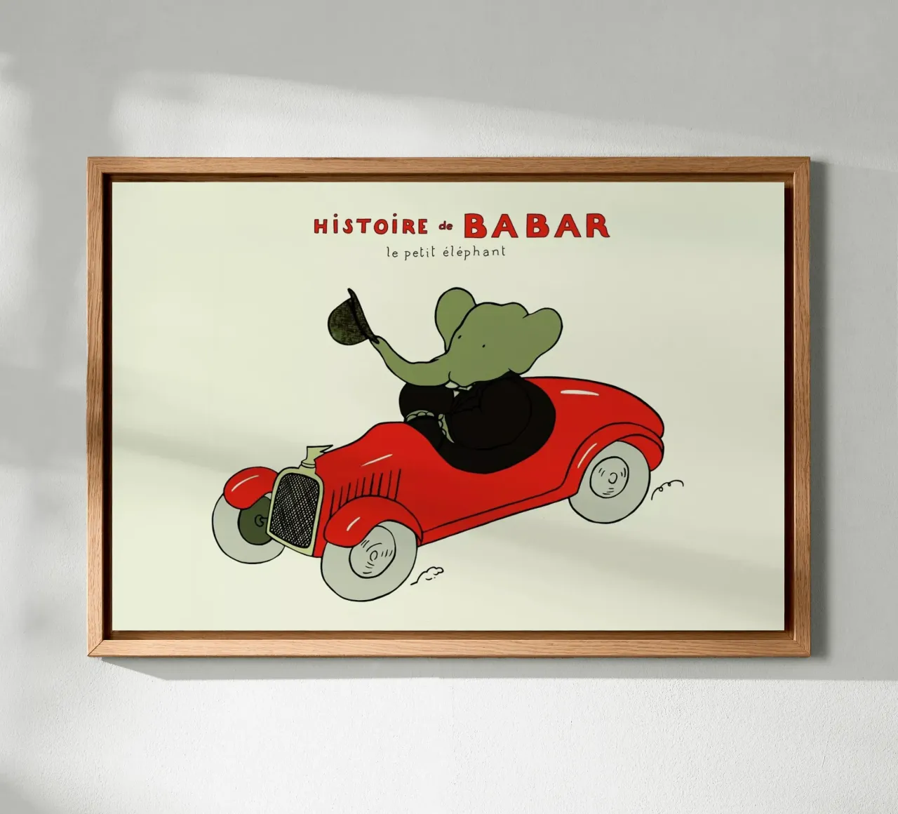 Babar's Car canvas met Baklijst van Little Flourishes