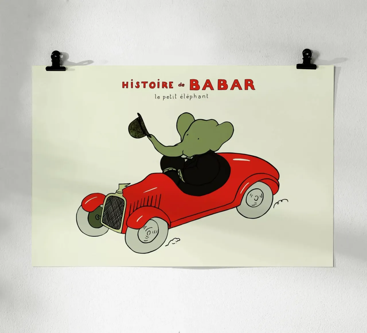 Babar's Car poster by Little Flourishes