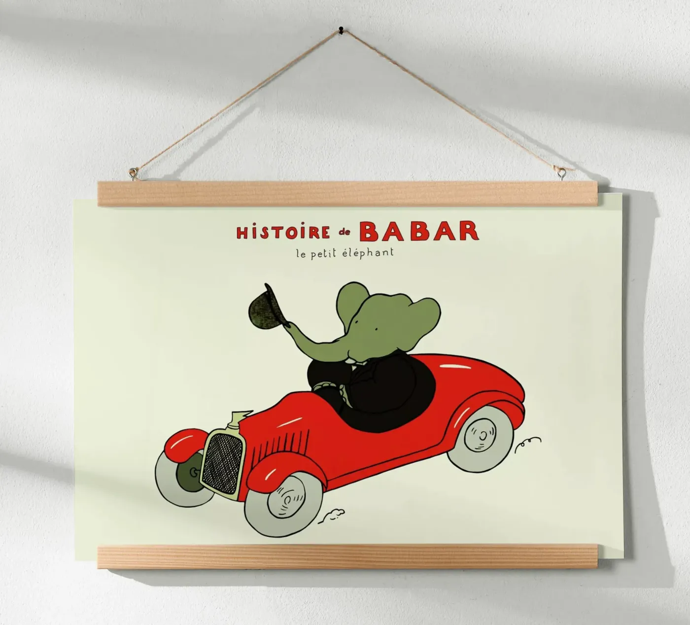 Babar's Car poster by Little Flourishes