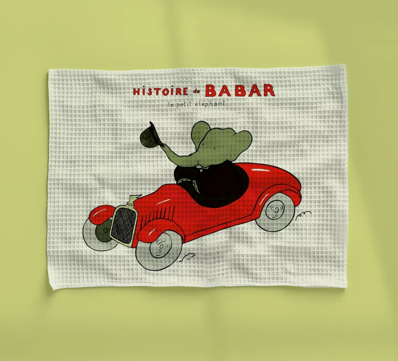 Babar's Car canovaccio da cucina da Little Flourishes