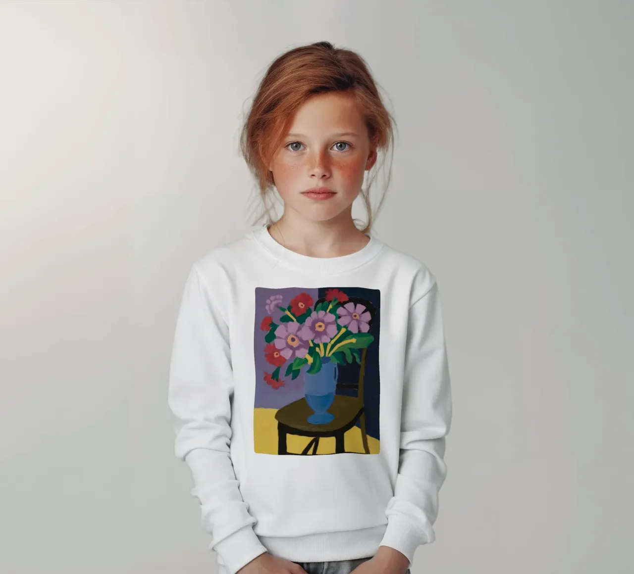 Vase violet Bouquet rose sweat enfant de Stone Decade