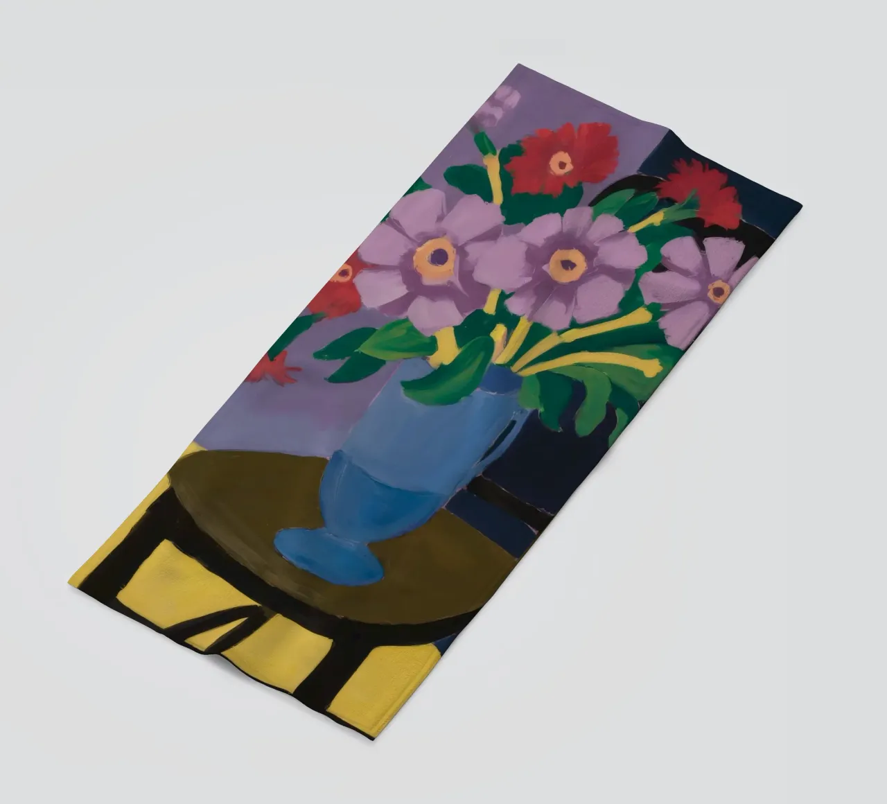 Vase violet Bouquet rose serviette de plage de Stone Decade