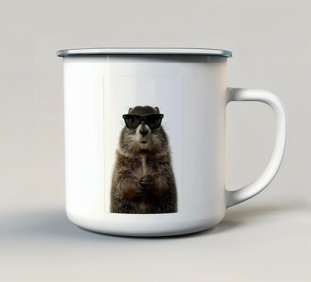 Occhiali da sole marmotta animale tazza in smalto da Brandi N Huskey