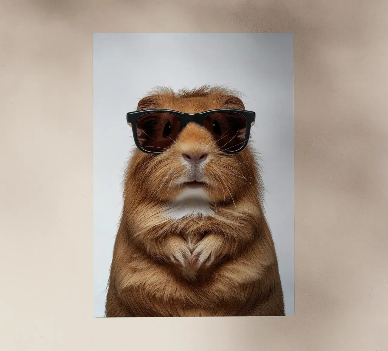 guinea pig sunglasses brown fur backlit film by Brandi N Huskey