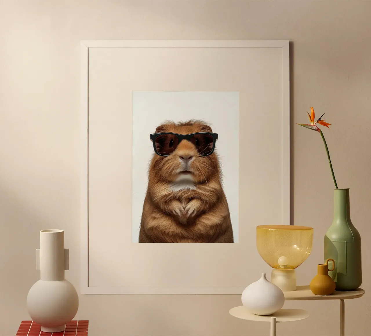 occhiali da sole per porcellini d'India con pelliccia marrone poster da Brandi N Huskey