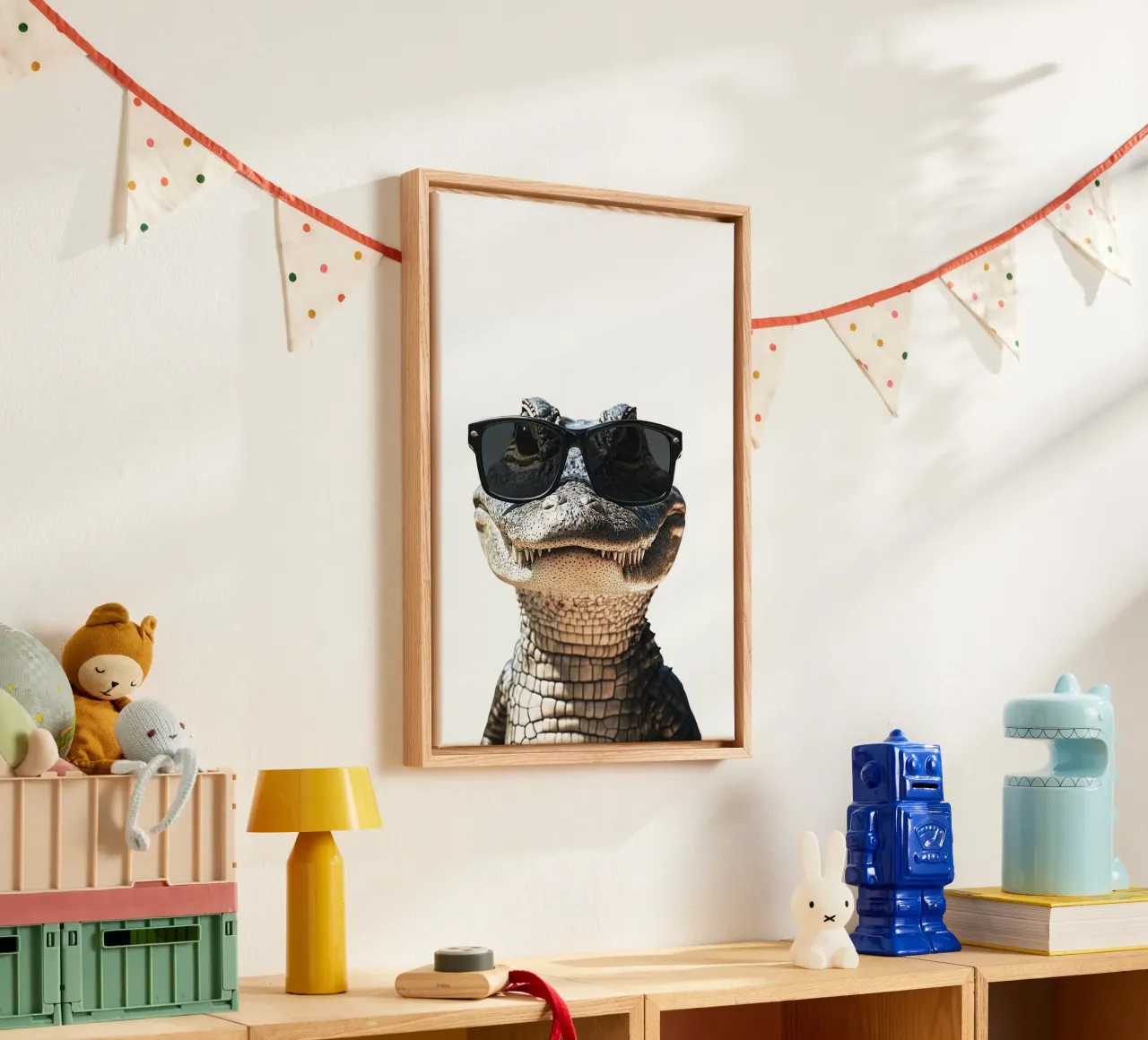 Coole alligator in zonnebril canvas met Baklijst van Brandi N Huskey