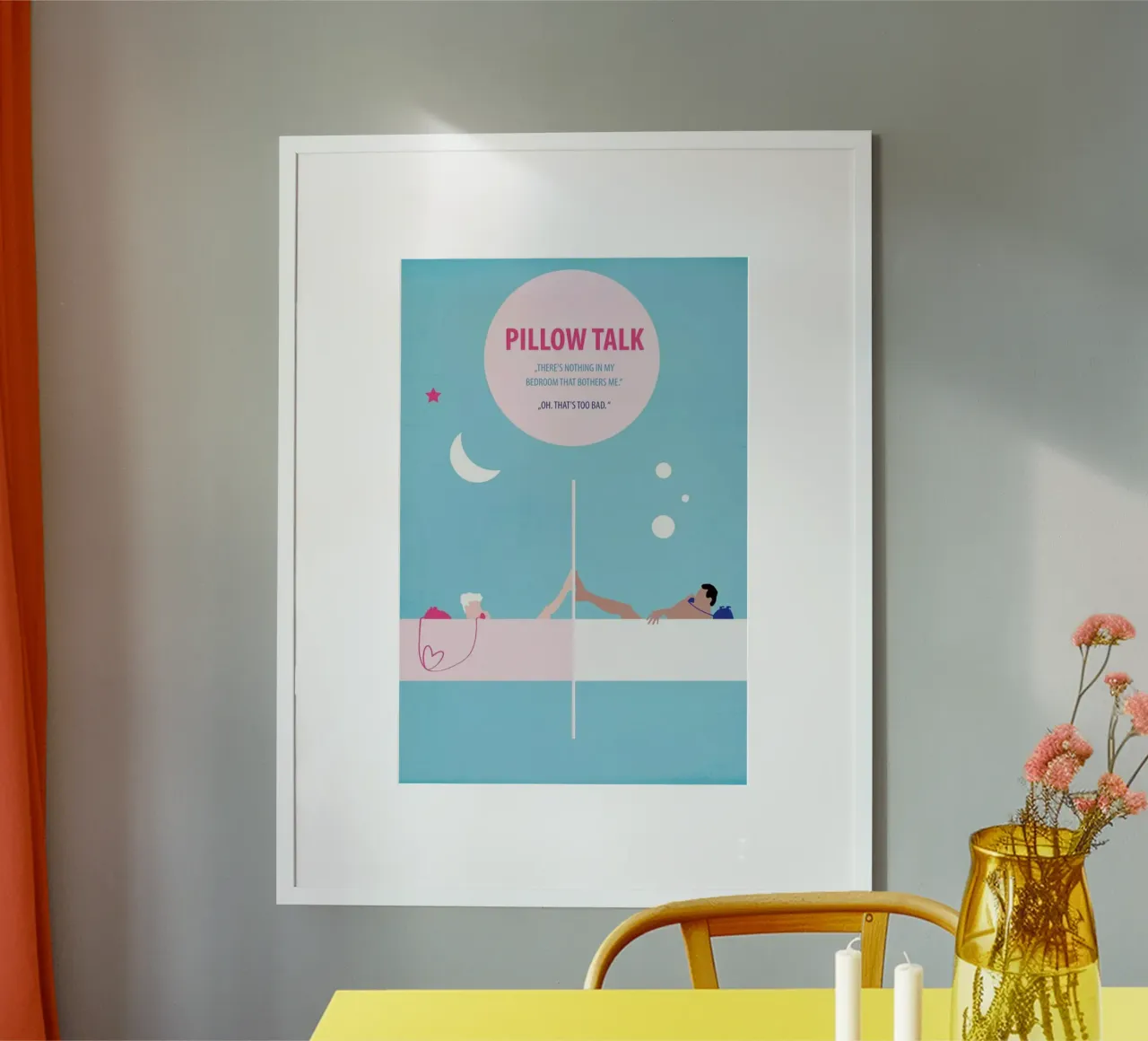 Pillow Talk poster con telaio in alluminio da Fräulein Fisher